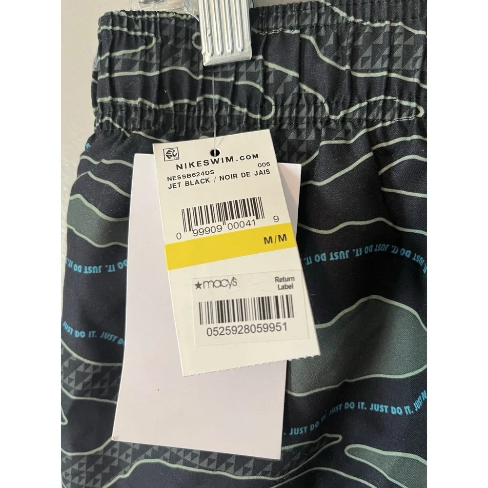 New! Nike Swim Jet Black‎ Swimming Trunks Men's Size Medium NWT